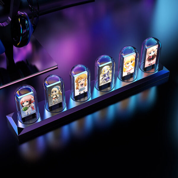 RGB Nixie Clock LED Glows IPS Color Screen DIY Analog Digital Tube Night lights Gaming Desktop Home Decoration Gift Idea