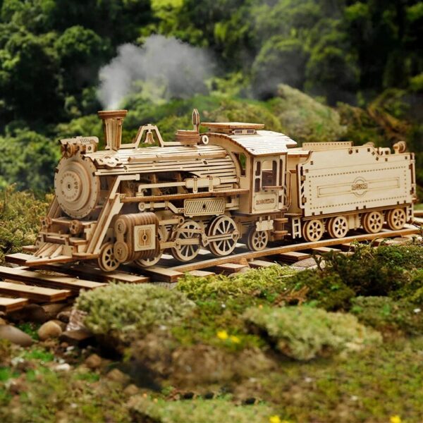 bf8f6e6fabc5d2ff Wooden Handmade Assembly Model DIY Retro Vintage Car Steam Locomotive 3D Puzzle Creative Exquisite Decoration Holiday Gifts
