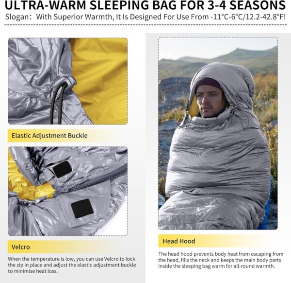 bfa3cc71f58bbf7a Naturehike Sleeping Bag for Adult, Teen, for 3-4 Seasons, Lightweight, Waterproof, Ultra-Warm Mummy Sleeping Bag for Indoor, Camping, Hiking, Backpacking, Mountaineering