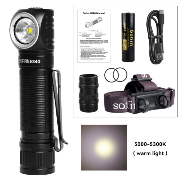 bfccb54798aa986f Sofirn HS40 USB C Rechargeable Headlamp 18650 Super Bright SST40 LED Torch 2000lm Headlight with 2 Modes Power Indicator