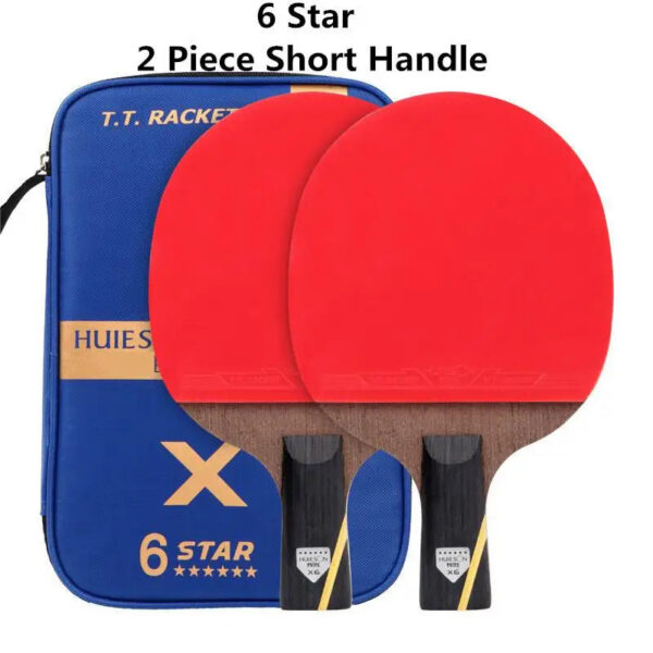 bfcfabc2a12dc57c HUIESON 6 Star 2Pcs Carbon Table Tennis Set Super Powerful Ping Pong Raet Bat For Adult Club Training New Upgraded