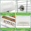 bfe6d01740287481 PINVNBY No-Mess Bird Feeder Parrot Automatic Feeder Seed Food Container Perch Cage Accessories for Budgerigar Canary Cockatiel Finch Parakeet Green Cheek Conures Parrotlets Lovebirds
