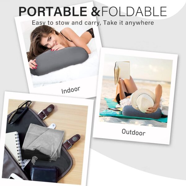 Inflatable Wedge Pillow Camping Cushions – Portable Folding Body Positioners Lightweight Wedge Pillow,Cushion for Yoga,Sleeping,Travel,Reading Lumbar Cushion for Back Pain and Pressure Relief
