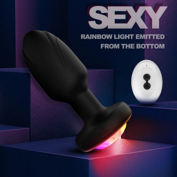 bff13c6bb8d5af26 360° Rotation LED Anal Vibrator Men Prostate Massager Vibrating Butt Plug Dildo Adult Anus Sex Toy for Women Couple Gay