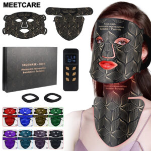 bff2d88d1d9e94e9 LED 8 Colors Face Mask and Neck Red Light Near Infrared Therapy Anti Aging Wrinkle Acne Pore Oil Control Skin Tighten Whiten