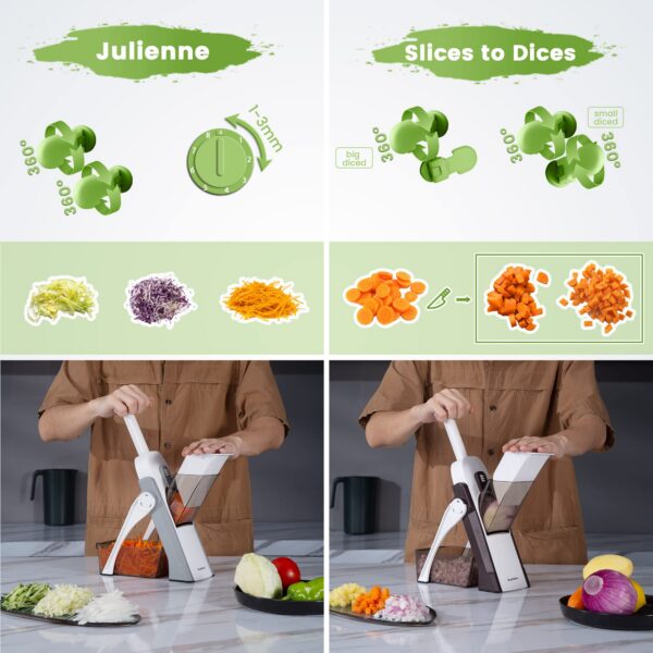 SUPMAKIN Safe Mandoline Slicer Kitchen, Adjustable Potato Slicer,Vegetable Chopp