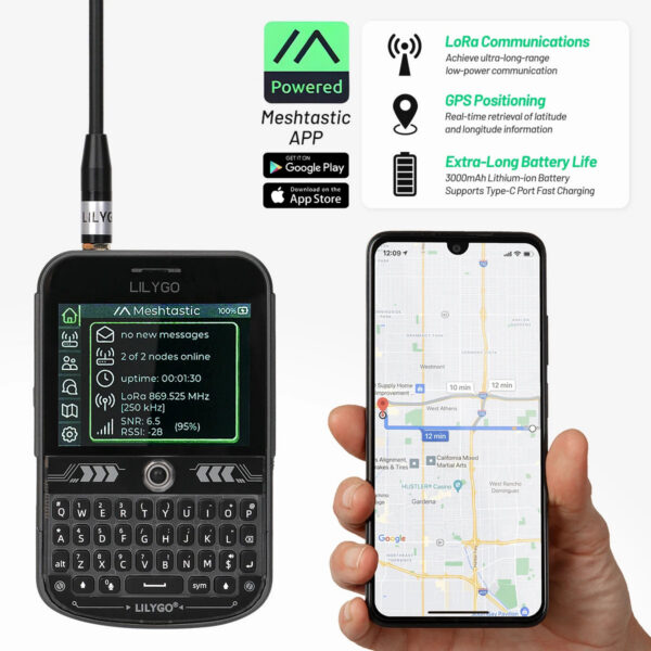c030ec18d7e50f88 LILYGO T-Deck Plus Lora Mesh Radio with ESP32-S3 GPS LoRaWAN for Meshtastic Pocket Tracker Node with External Antenna