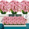 c033b8b331b7fd5c 24 Bundles Artificial Flowers for Outdoor,No Fade Fake Plastic Flowers Faux Plants for Decoration Hanging Planters Indoor Outside Garden Porch Window Box Home Wedding Farmhouse