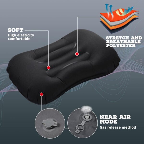 c03f52dc311a4e30 Tatuo 3 Pcs Inflatable Camping Travel Pillow Ultralight Inflating Pillows Lightweight Camping Pillow Portable Backpacking Pillow for Neck Lumbar Support Hiking Sleeping Camping (Dark Blue)