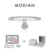 c043d890e27e572e MODIAN D Color Round Moissanite Ring 925 Sterling Silver Small Charms Sparkling Finger Rings For Women Wedding Jewelry Gift