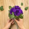 c043f597c6718c67 Artificial Flower Foam Purple Rose 50pcs Real Looking Fake Rose with Stems Leaves for Home Decoration Party Garden Centerpieces DIY Wedding Bouquets(Purple)