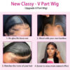 c052deafca6159c2 Kinky U 10-30 Inch V Part Yaki Straight Synthetic Hair Wig For Women Daily Use Glueless Full hine Made Wigs