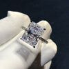 Radiant Cut cut 4ct Simulated Diamond cz ring Sterling Sier Engagement Wedding Band Rings for women Party Jewelry