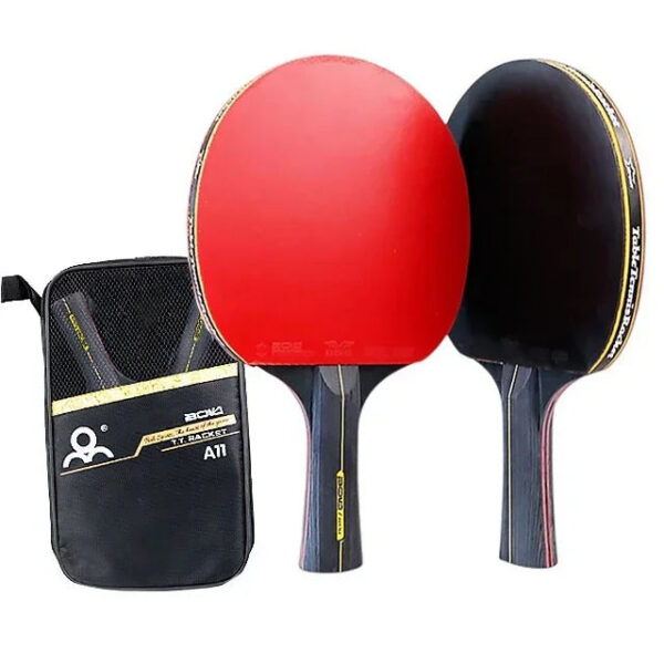 c0598ec4ce46b9db 5/6 Star Table Tennis Racket 2PCS Professional Ping Pong Racket Set Pimples-in Rubber Hight Quality Blade Bat Paddle with Bag
