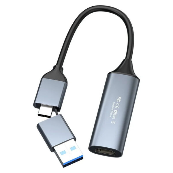 2.0 Video Capture Card HDMI-compatible to USB Type-c Game Grabber Record for Switch Xbox PS4/5 Live Broadcast