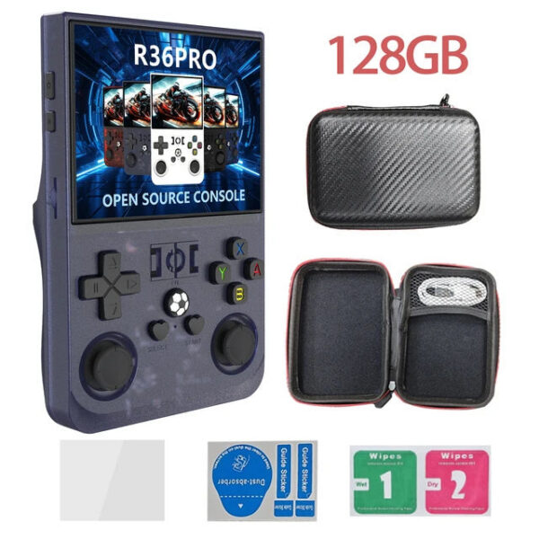 c07dfb8be3245f76 R36PRO Handheld Console ux System 3.5inch HD Screen 128GB Portable Video Game Player for Kids and Adult