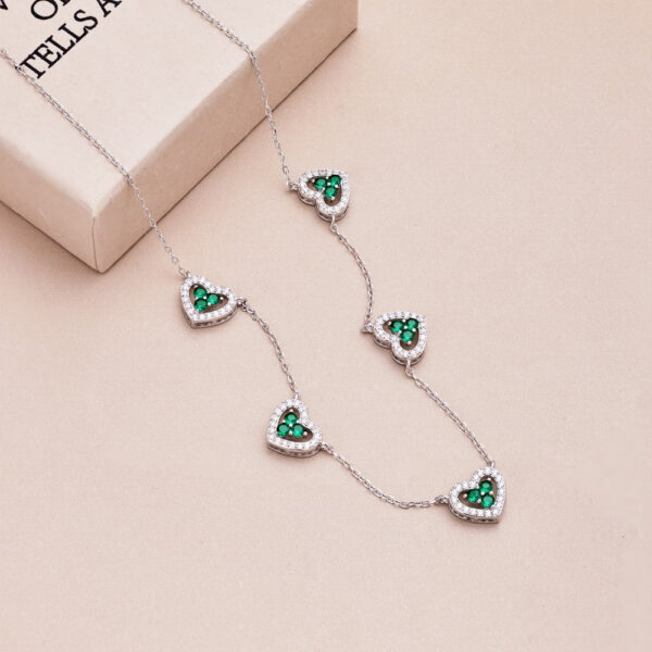 S Sier Heart Women Hollow Diamond Pendant Necklace Female Sparkling 5A Zircon Design Jewelry Girl Holiday