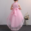 New Design Kids Dress For 4-12 Girls Wedding Party Tailing Tulle Elegant Princess Sleeveless Children’s Dresses