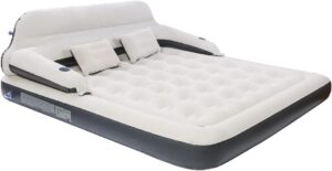 c0943288cf832c7e Queen Air Mattress for Tents Camping - 9" Raised Portable Double Inflatable Couch with Soft Backrest Patch Kit - Blow Up Bed for Car Travel/Overnight Outdoors/Family Leisure