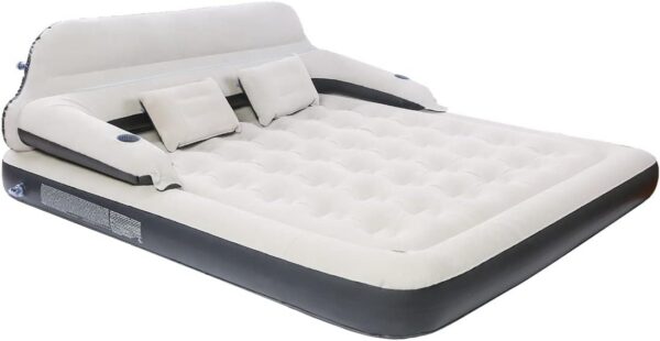 c0943288cf832c7e Queen Air Mattress for Tents Camping - 9" Raised Portable Double Inflatable Couch with Soft Backrest Patch Kit - Blow Up Bed for Car Travel/Overnight Outdoors/Family Leisure