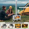 Portable Hot Tent Stove,Wood Burning Stove for Camping, Tent Stove With View Glass, Large Stainless Steel Camping Stove With 5 Chimney Pipes for Outdoor Heating and Cooking