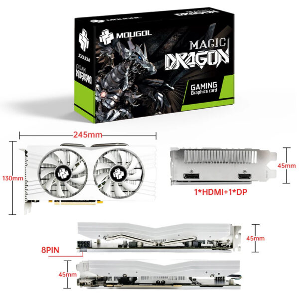 c0b7b9103173c477 MOUGOL Original Radeon RX580 8G Graphics GDDR5 Memory Video Gaming PCIE3.0x16 DVI DP for Desktop Computer AMD Card