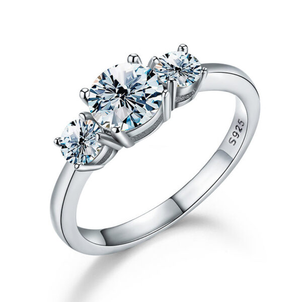 c0c637b1eaf94472 GRA Shiny Real 1CT D Color Moissanite Diamond Wedding Rings For Women Original Sterling Sier Quality Fine Jewelry