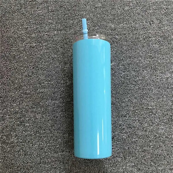 20oz Skinny Tumbler With Seal Lids Rainbow Straws Stainless Steel Thermos Bottle Double Insulated Water Cup For Travel