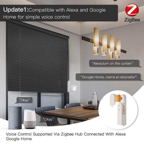 ZigBee DIY Motorized Roller Bds/Shades Drive Motor Hub Tuya Smart Life APP Alexa Google Home Voice Control
