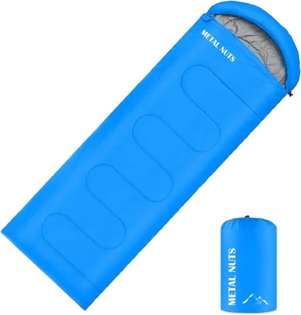 Sleeping Bag for Adults – Lightweight & Warm Waterproof 3-Season Sleeping Bag for Camping, Hiking, Outdoor & Indoor Use, Compact & Comfortable with Compression Bag