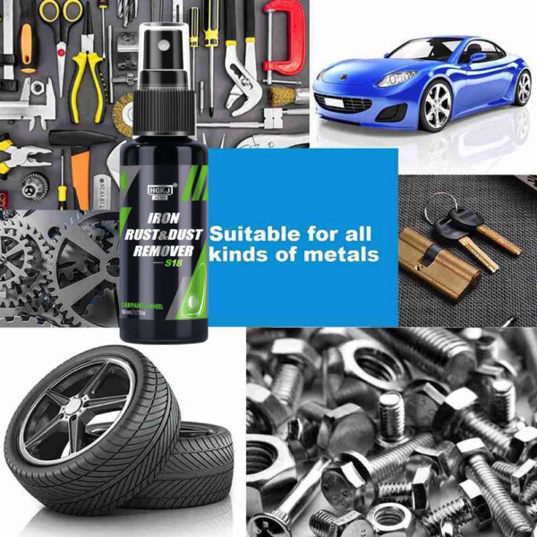 c0cdf0bf1c1d0a7e HGKJ Car Paint & Wheel Iron Particles Powder Cleaning Super Rust Dust Remover Spray Metal Surface Defender Auto Rim Cleaner