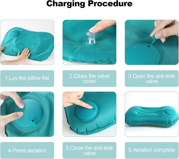 Ultralight Camping Travel Pillow Compressible, Compact, Comfortable, Ergonomic Inflating Pillows for Neck Lumbar Support While Camp, Hiking, Backpacking