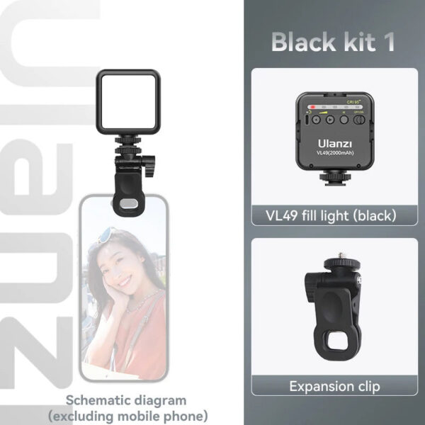 c0d35540043209bd Ulanzi VL49 6W Mini Vlog LED Fill Light White 2000mAh 5500K Zoom Lighting Photographic Lighting Video Phone Selfie Fill Lamps