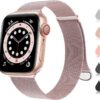 c0d87cbb4dfa7a8a OULUOQI Compatible with Apple Watch Band Series 9, Ultra/Ultra 2, SE 8 7 6 5 4 3 2 1 38mm 40mm 41mm 42mm 44mm 45mm 49mm Women and Men, Stainless Steel Milanese Loop Magnetic Clasp Replacement for