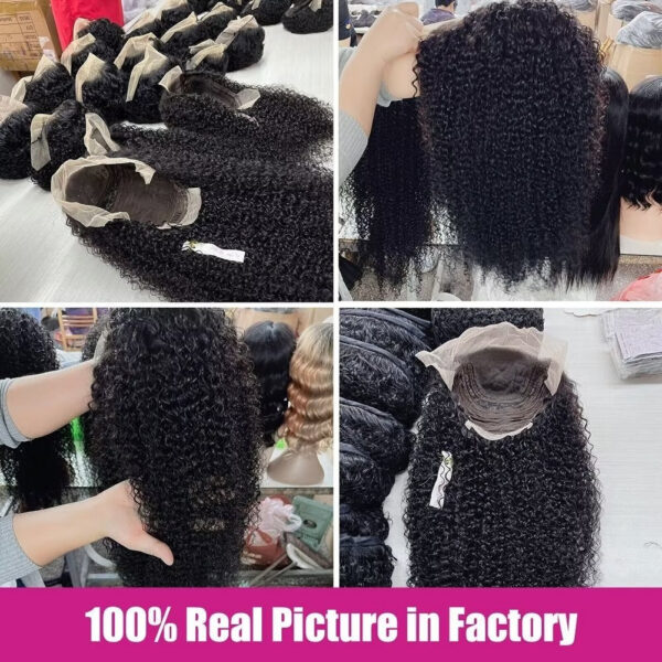 c0e6c1a6e69dc730 Kinky Curly Wigs Frontal 13x4 HD Front Pre Plucked 4x4 Lace Closure Wig Remy Human Hair Extersion