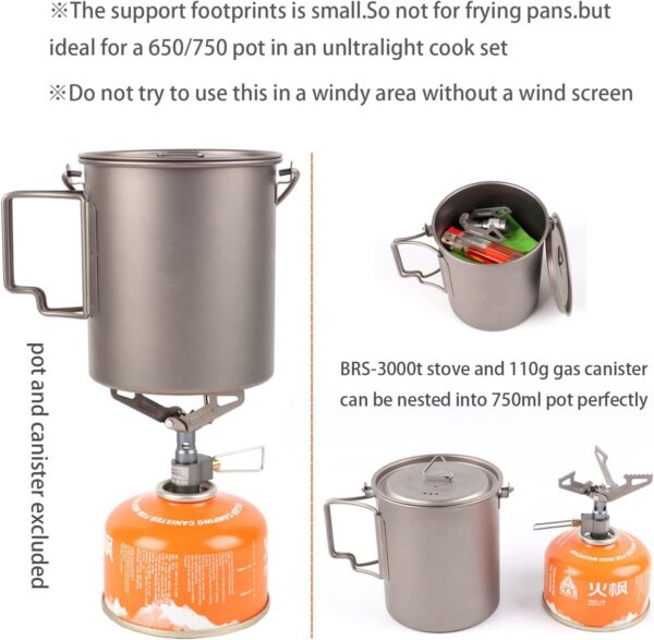 c0ed115edd3d958e BRS 3000T Ultralight Backpacking Stove - Portable Pocket Titanium Camping Gas Burner - Only 26g With Extra Backup O-Ring
