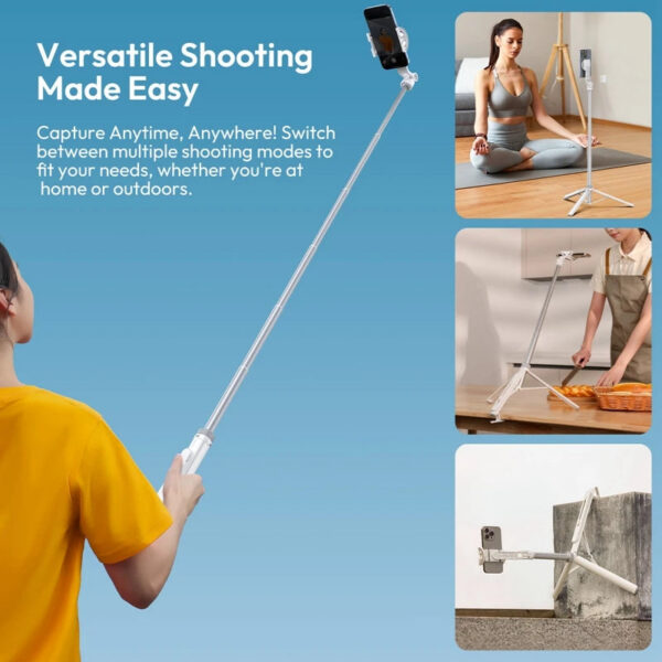 c113a61e2e8c85a1 Ulanzi TT88 1.44M Overhead Selfie Stick Phone Tripod with Magnetic Clamp Wireless Remote Extension Tripod for LiveStreaming Vlog