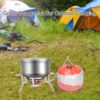 Portable Camping Gas Stove with Piezo Ignition 3500W Outdoor Camping Stove Backpacking Burner Windproof Fishing Stove for BBQ Hiking Picnic Camping Cooking Stoves with Carrying Case Adapters Converter