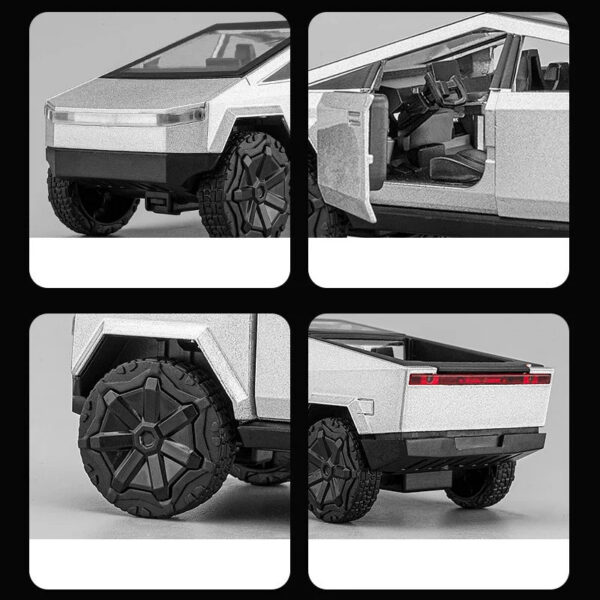 c124576d39f40998 1:36 Tesla Cybertruck Alloy Car Model Diecasts Vehicles s Sound Light Pickup Truck Kid Children Christmas Gift Boy Toy