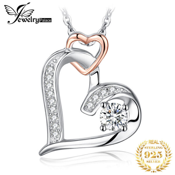 c128400d773c57a8 Palace Heart Love Rose Gold Sterling Sier Simulated Diamond Pendant Necklace for Women Fashion Jewelry No Chain