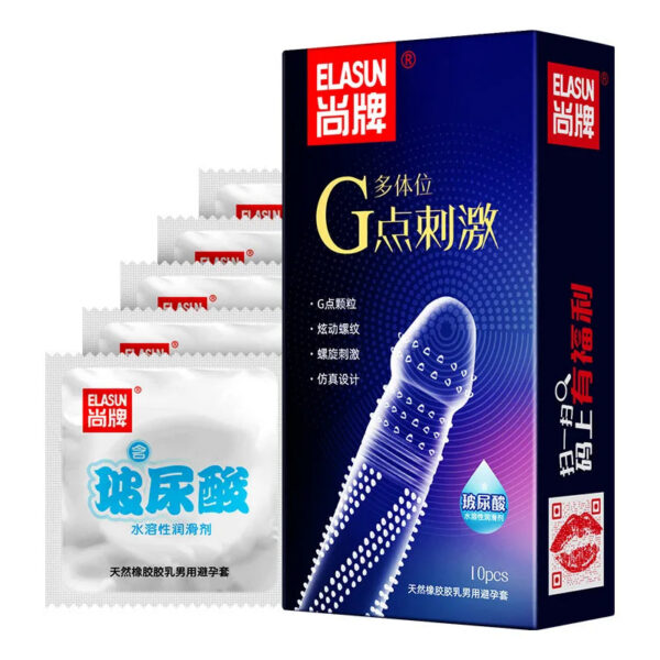 10pcs Dotted Condoms Super Ultra Thin Intimate Condone Hyaluronic Acid Natural Rubber Latex G-spot Spike Particle Penis Sleeve