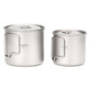 c132c472125f5edc TOMSHOO Ultralight Titanium Outdoor Portable 2PCS Set 450ml 750ml Camping Picnic Water Cup Mug with Foldable Handle