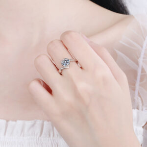 c137ff26bbf28ac4 Smyoue 0.3-2 Carat 100% Real Moissanite Ring for Women White Gold Plated S Solid Sier Simulated Diamond Wedding Band