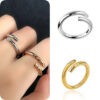 c1397daf9653bc7c Love rings for women diamond designer ring finger nail jewelry fashion classic titanium steel band gold sier rose color Size 5-10