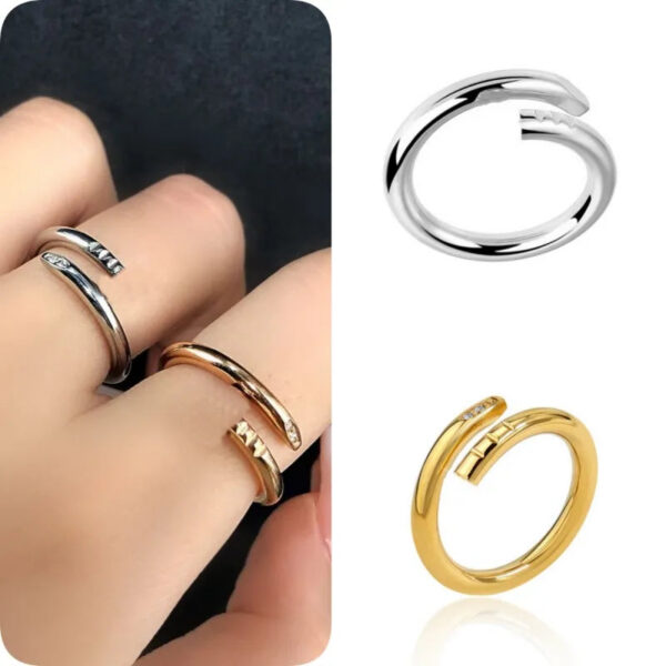 c1397daf9653bc7c Love rings for women diamond designer ring finger nail jewelry fashion classic titanium steel band gold sier rose color Size 5-10