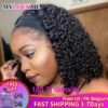 c13d0ab952dedb66 Headband Wig Kinky Curly MYLOCKME Glueless Full hine Made Brazilian Remy Human Hair Wigs For Women 180% Density
