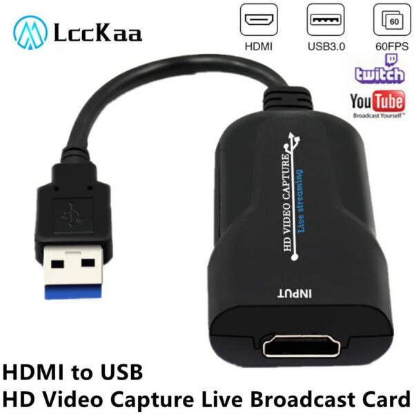 c14728021b91f2b2 LccKaa 4K HDMI-compatible Capture Card USB 3.0 Video Game Grabber Record for PS4 Camcorder Switch Live Broadcast Camera