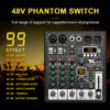 TKL 4 Channel 99 DSP Audio Mixer 48V Phantom Power USB Studio Sound Mixers Bluetooth DJ Console Mi for Karaok