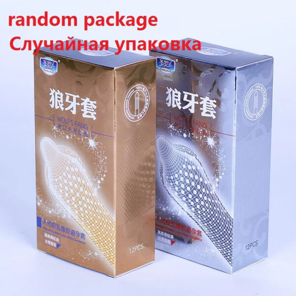 12PCS Erotic Condoms Ice and Hot Feeling Big Particles Spikes Condom G Point Stimulation Sexshop Contraception for Men Sex Toys