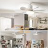 c18bc8d96aa8468d LED 40W ceiling fan light E27 with remote control for dimming, suitable for living room, study, household use, 85-265V